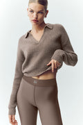 Cashmere Northstar Polo - Alpine Cocoa Heather