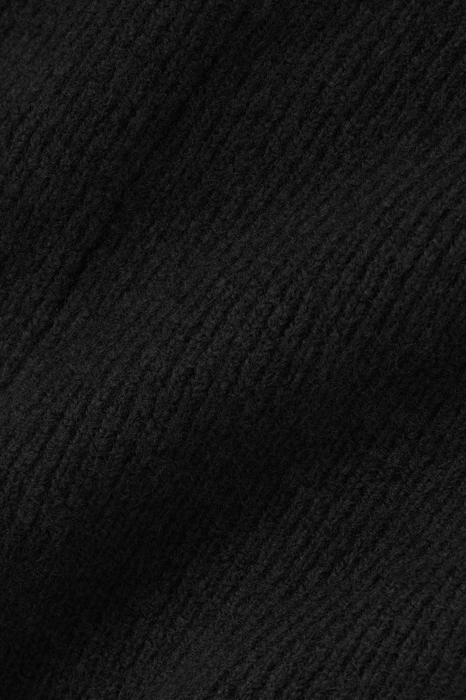 Wool Cashmere High-Waist New Class Wide Leg Pant - Black