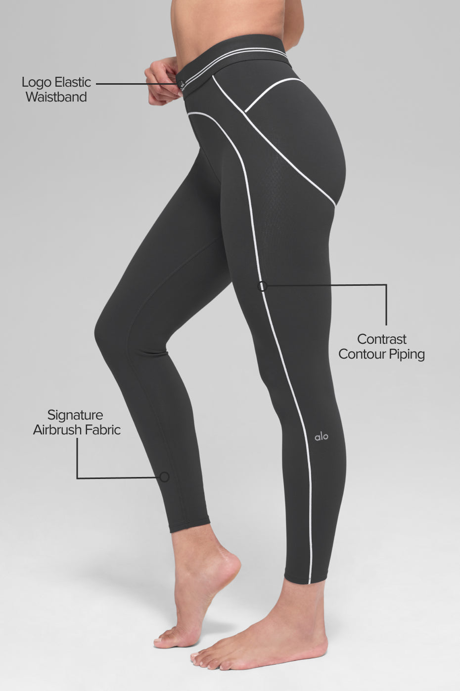 Airbrush High-Waist 7/8 Heart Throb Legging - Anthracite/White
