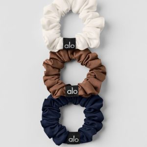 Fresh Mini Scrunchie 3-Pack - Sun Kissed Brown/Ivory/Navy