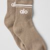 Unisex Half-Crew Throwback Sock - Gravel/White