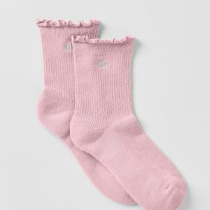 Women's Lettuce Edge Sock - Vintage Pink