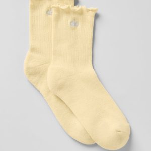 Women's Lettuce Edge Sock - Warm Butter