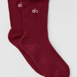 Women's Lettuce Edge Sock - Summer Romance Red