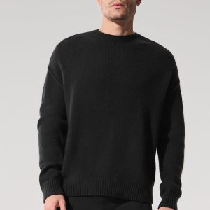 Unisex Wool Cashmere New Class Crewneck Sweater - Black