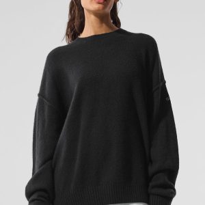 Unisex Wool Cashmere New Class Crewneck Sweater - Black