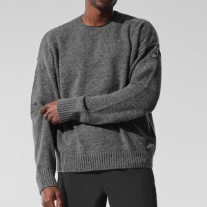 Unisex Wool Cashmere New Class Crewneck Sweater - Platinum Grey