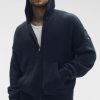 Wool Cashmere New Class Full Zip Hoodie - Navy