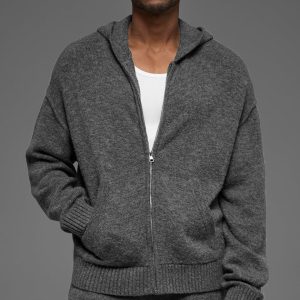 Wool Cashmere New Class Full Zip Hoodie - Platinum Grey