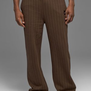 Pinstripe Straight Leg Sweatpant - Espresso Pinstripe