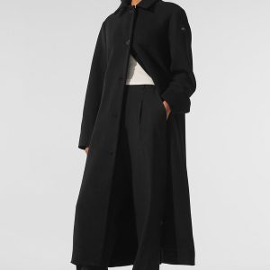Wool Metro Long Coat - Black