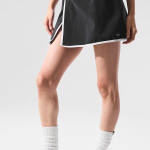 Airbrush Streamlined Skirt - Black/White